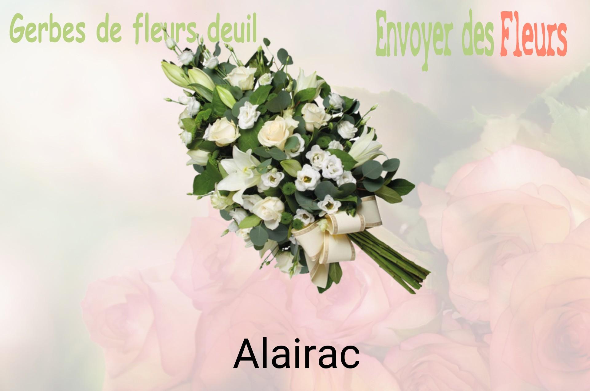 Gerbe de fleurs de deuil livrée à Alairac